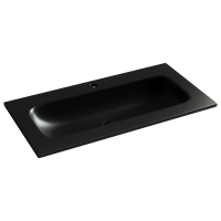 Раковина накладная мебельная CERAMICANOVA Grace прямоугольная 910x457x137 с отверстием под смеситель цвет черный матовый CN7019MB