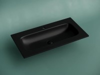 Раковина накладная мебельная CERAMICANOVA Grace прямоугольная 910x457x137 с отверстием под смеситель цвет черный матовый CN7019MB