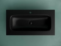 Раковина накладная мебельная CERAMICANOVA Grace прямоугольная 910x457x137 с отверстием под смеситель цвет черный матовый CN7019MB