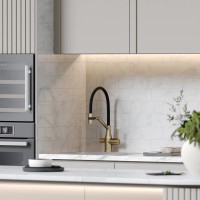 Смеситель для кухни SANCOS Orta с возможностью подключения фильтра для воды, цвет брашированное золото, PVD покрытие, арт. SC4008BG