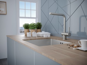 Смеситель для кухни SPRING, брашированная сталь, Sp212067-BS, Paulmark