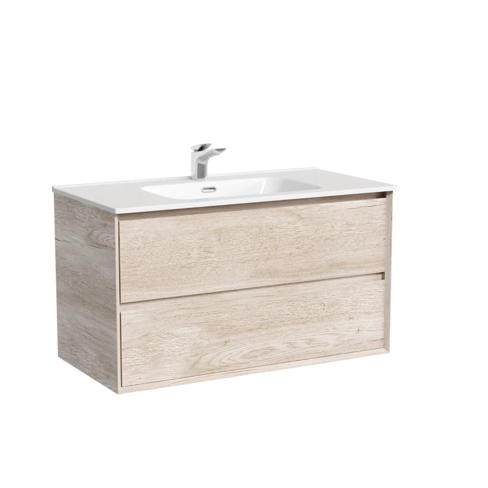 Тумба подвесная SANCOS Marmi 2.0 890х445х520 с двумя ящиками оснащенными доводчиками скрытого монтажа, дуб галифакс натуральный, арт. MR2.090EG
