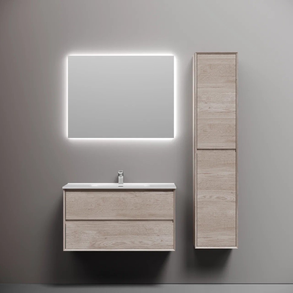 Тумба подвесная SANCOS Marmi 2.0 890х445х520 с двумя ящиками оснащенными доводчиками скрытого монтажа, дуб галифакс натуральный, арт. MR2.090EG