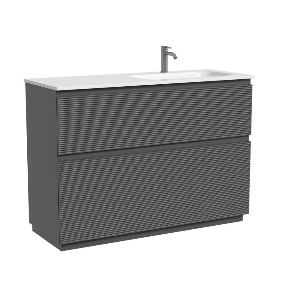 Тумба напольная SANCOS Folk Floor правая 1190х445х850, c двумя ящиками оснащенными доводчиками, Grey soft, арт.FL120FRGS