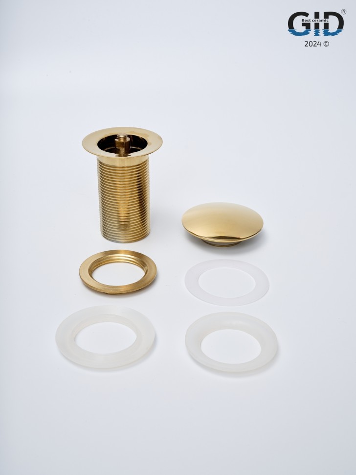 Донный клапан Gid без перелива G100 73301K золото 7x7x10