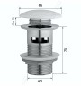 Донный клапан Gid без перелива G100 73301K золото 7x7x10
