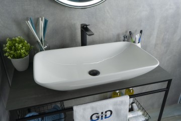 Раковина Gid N9122 51124 накладная белая 71x40x14