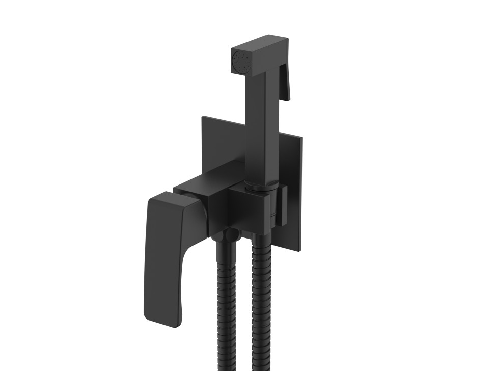 Смеситель Raglo встраиваемый с гигиеническим душем черный