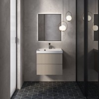 AQM900160BG &quot;S1&quot; тумба под умывальник подвесная 60 см., цвет бежевый.