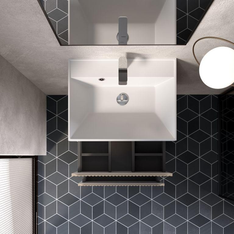 AQM900160BG "S1" тумба под умывальник подвесная 60 см., цвет бежевый.