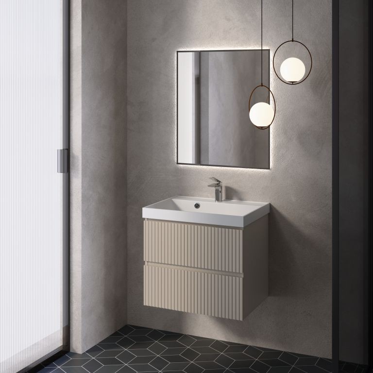 AQM900160BG "S1" тумба под умывальник подвесная 60 см., цвет бежевый.