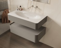 База под раковину Vincea  Caprise 1000 подвесная, 1 выкатной ящик soft close, светло-серый матовый