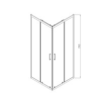 Душевой уголок Alpha VSS-3AL100CLG, 1000*1000, брашированное золото, стекло прозрачное