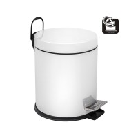 Ведро-контейнер BERGES для мусора с педалью 5 л, микролифт, белое