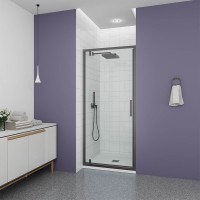 Душевая дверь Veconi Ottimo P30 GR, 800x1900, графит брашинг, стекло прозрачное