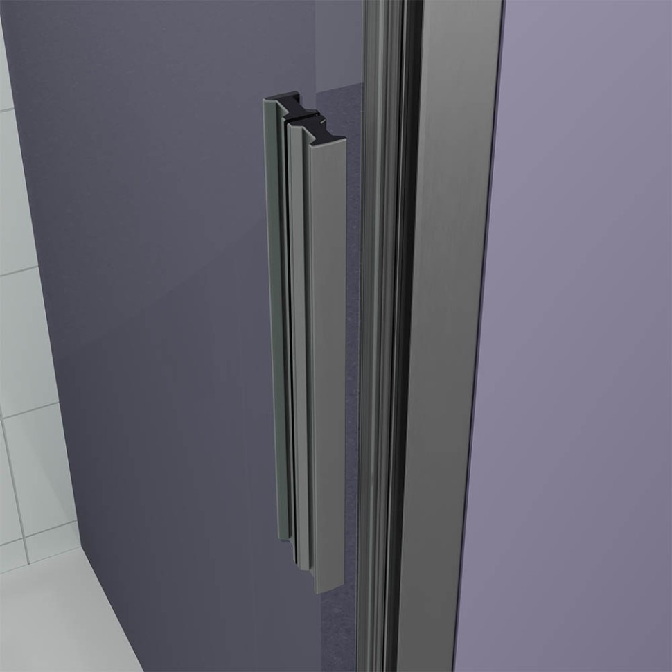 Душевая дверь Veconi Ottimo P30 GR, 800x1900, графит брашинг, стекло прозрачное