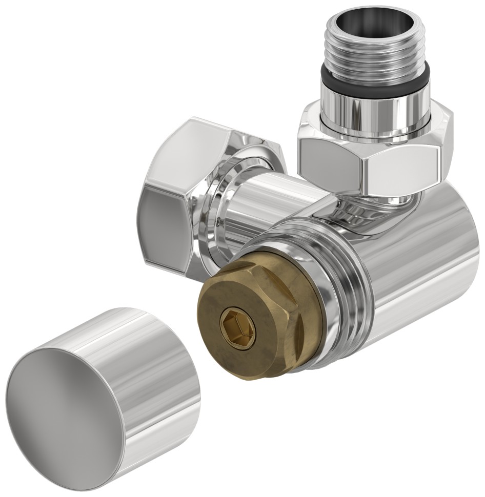 Вентиль 3D правый под шестигранник (G 1/2" НР х G 3/4" НГ)