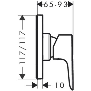 Смеситель для душа Hansgrohe Talis E 71764000 хром (внешняя часть)
