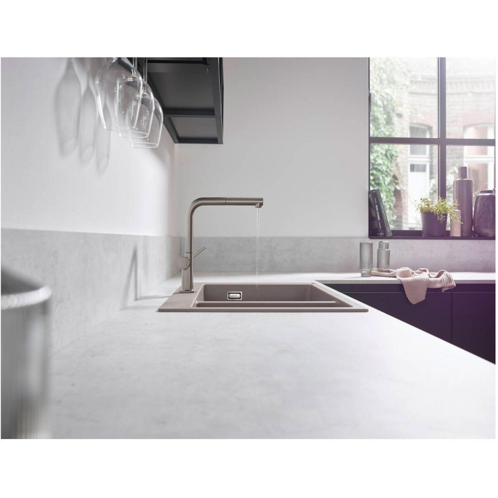 Смеситель для кухни Hansgrohe Talis M54 с выдвижным изливом, 1jet 72808000, хром