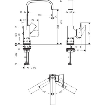 Смеситель для раковины Hansgrohe Metropol (32511140) бронза