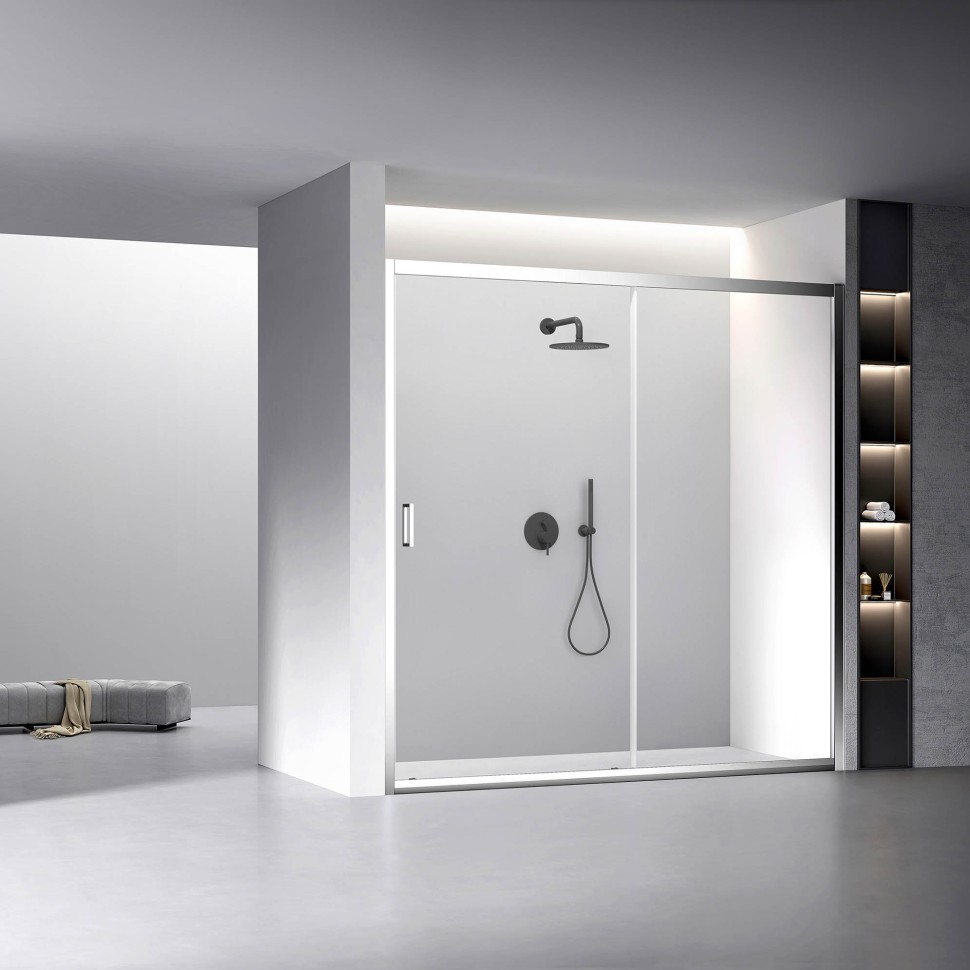 Душевая дверь Veconi Vianno VN-60, 1700x1950, Хром, стекло прозрачное