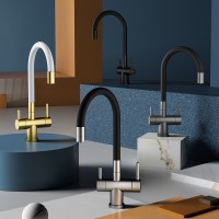 Смеситель Splenka для кухни с гибким изливом с подключением к фильтру питьевой воды S70.64.03 Золотой сатин