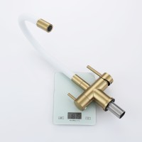 Смеситель Splenka для кухни с гибким изливом с подключением к фильтру питьевой воды S70.64.03 Золотой сатин