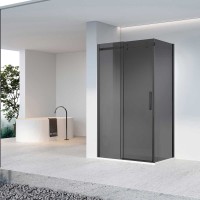 Душевой уголок Комо-Н (Como-N) VSR-4CN8014CGB, 1400*800, черный, стекло тонированное