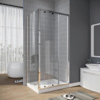 Душевой угол Veconi Rovigo RV-028, 1200х700х1950, хром, прозрачное стекло New