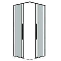 1/2 душевого ограждения Grossman Galaxy 1/2.K33.01.11.21.00 (110х195) черный матовый,стекло прозрачное, 1 место