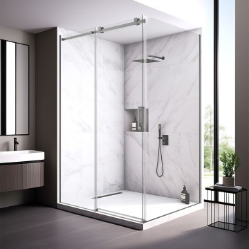 Душевой угол Veconi Rovigo RV-075GR, 1800х1000х2000 графит брашинг, стекло прозрачное