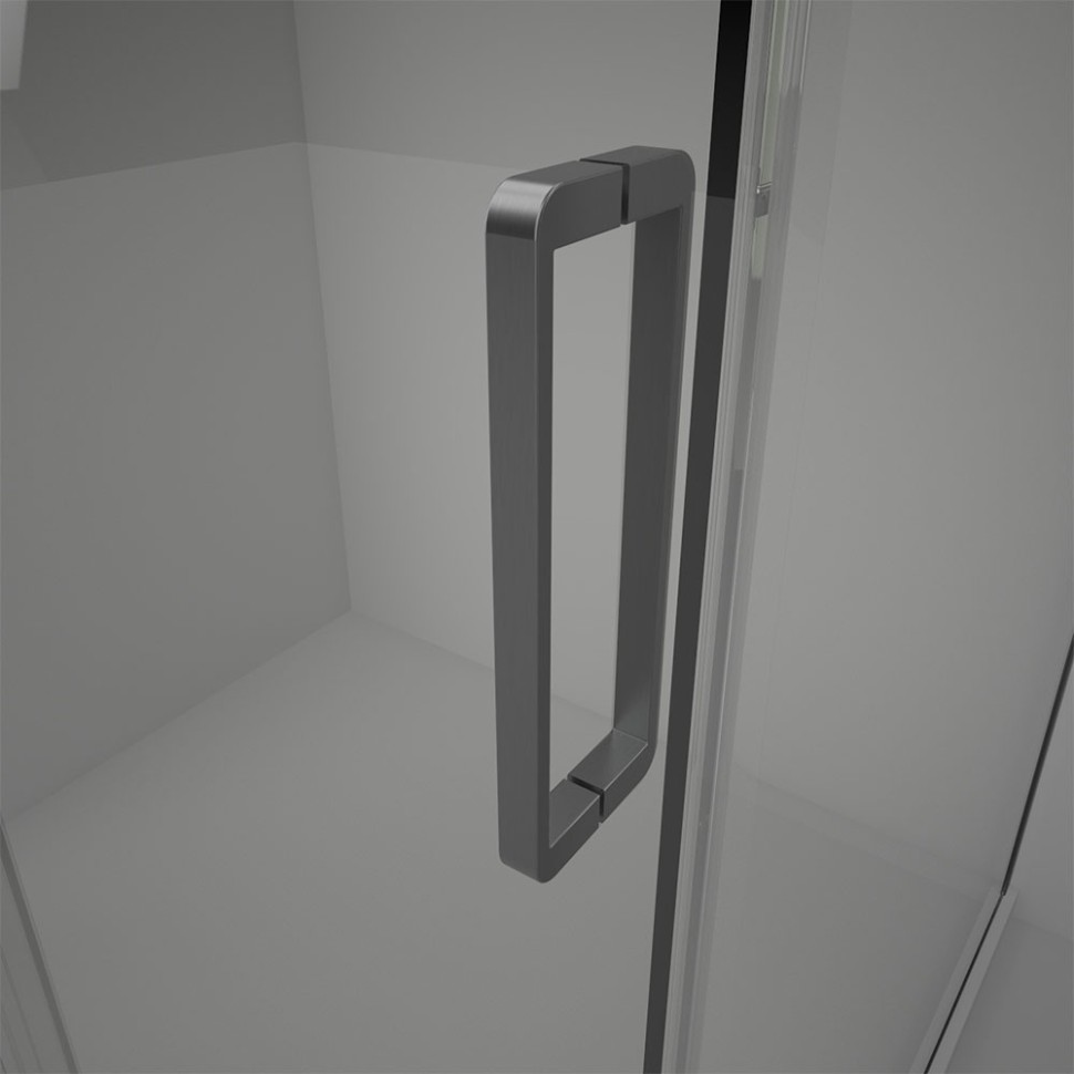 Душевой угол Veconi Rovigo RV-075GR, 1800х1000х2000 графит брашинг, стекло прозрачное