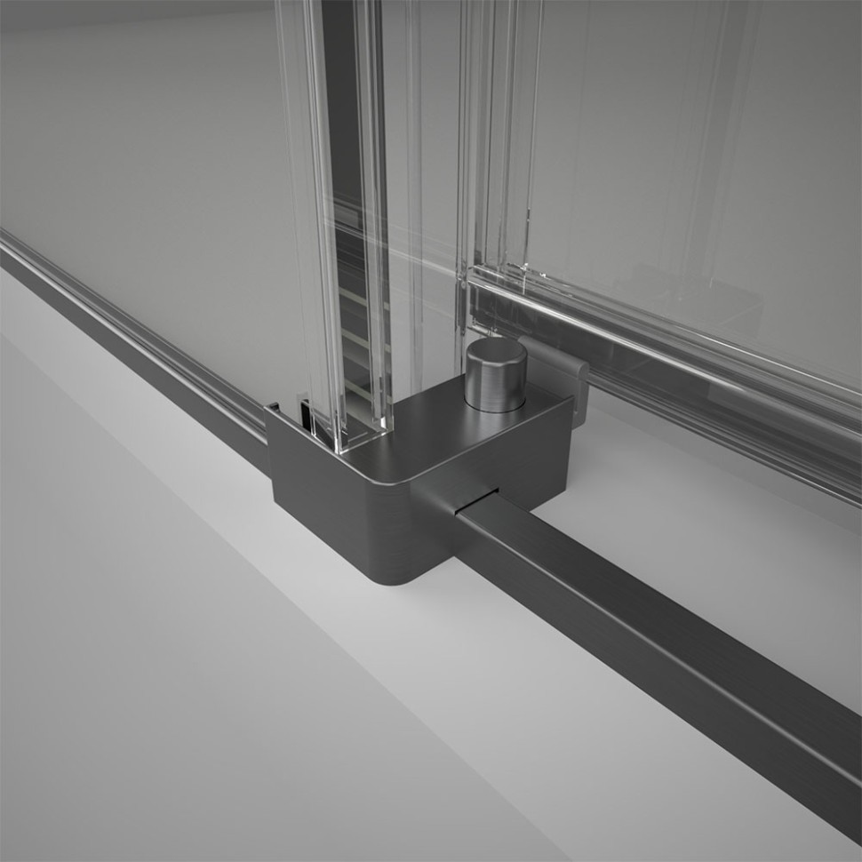 Душевой угол Veconi Rovigo RV-075GR, 1800х1000х2000 графит брашинг, стекло прозрачное