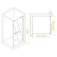 Душевая перегородка RGW WA-040 (Прозрачное, 900)