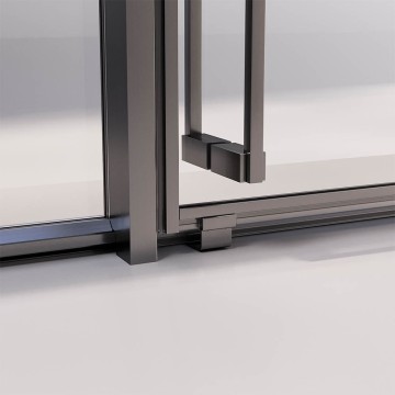 Душевой угол раздвижной Veconi Premium Ptato 300 SP GR-R, 1300х900x2000, брашированный графит, стекло прозрачное