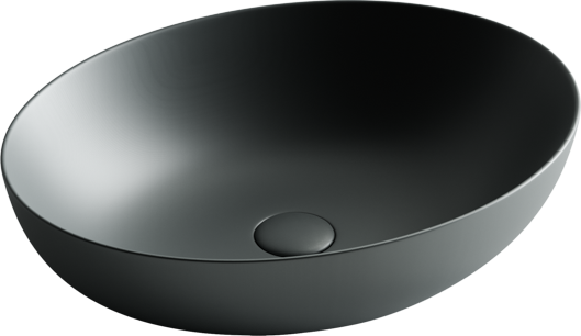 Умывальник чаша накладная овальная (цвет Темный Антрацит Матовый) Element 520x395x130мм