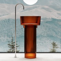 Раковина отдельностоящая прозрачная ABBER Kristall AT2702Opal коричневая