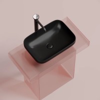 Умывальник чаша накладная прямоугольная (цвет Черный Матовый) Element 500x359x145мм