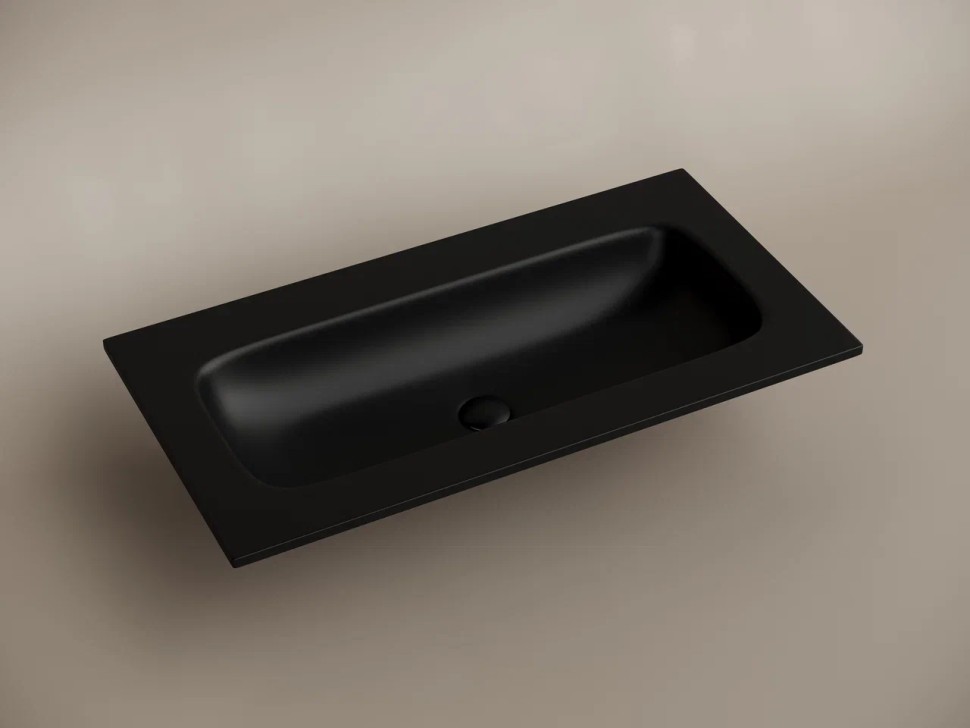 Раковина накладная мебельная CERAMICANOVA Grace прямоугольная 910x457x137 без отверстия под смеситель 910*457*137 цвет черный матовый CN7019MBwx