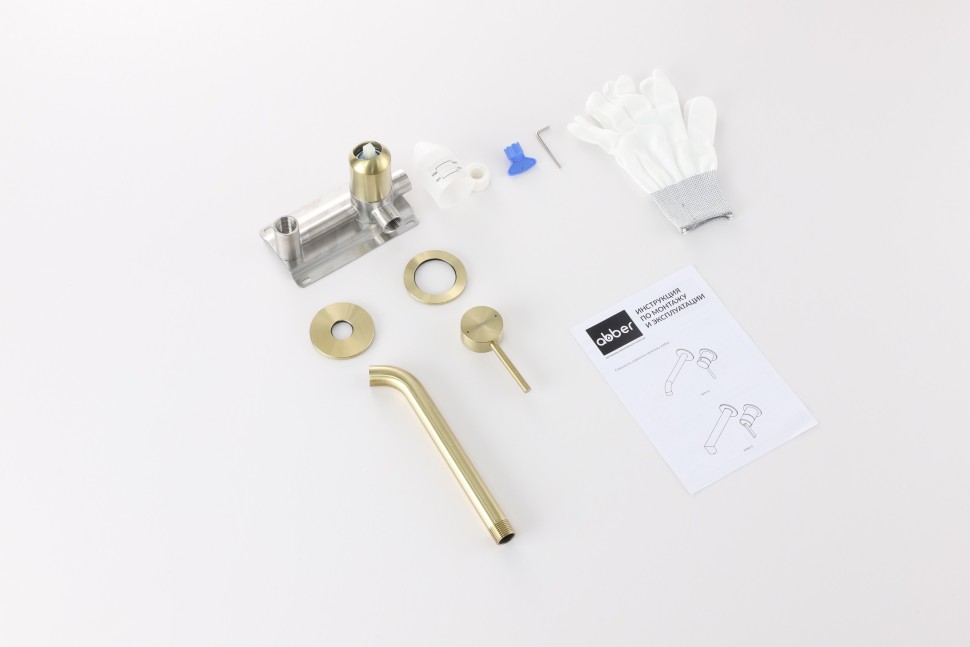 Смеситель ABBER Wasser Kreis 316 AF8112BG-M для раковины скрытого монтажа, брашированное светлое золото