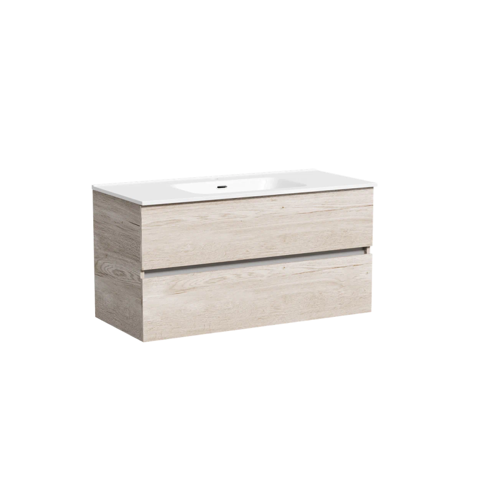 Тумба подвесная SANCOS Urban 990х450х550, c двумя ящиками оснащенными доводчиками, дуб галифакс натуральный , арт. UR100EG