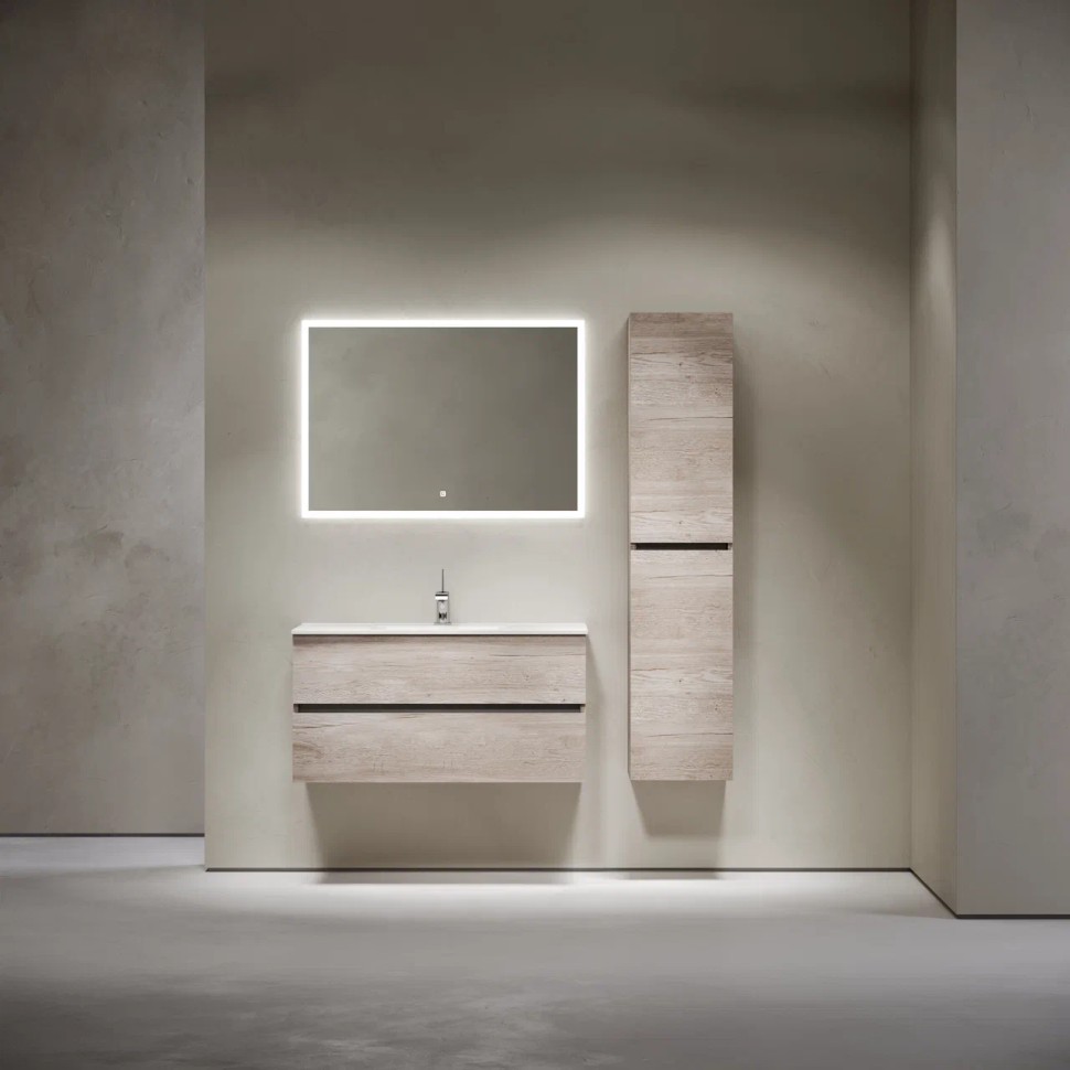 Тумба подвесная SANCOS Urban 990х450х550, c двумя ящиками оснащенными доводчиками, дуб галифакс натуральный , арт. UR100EG