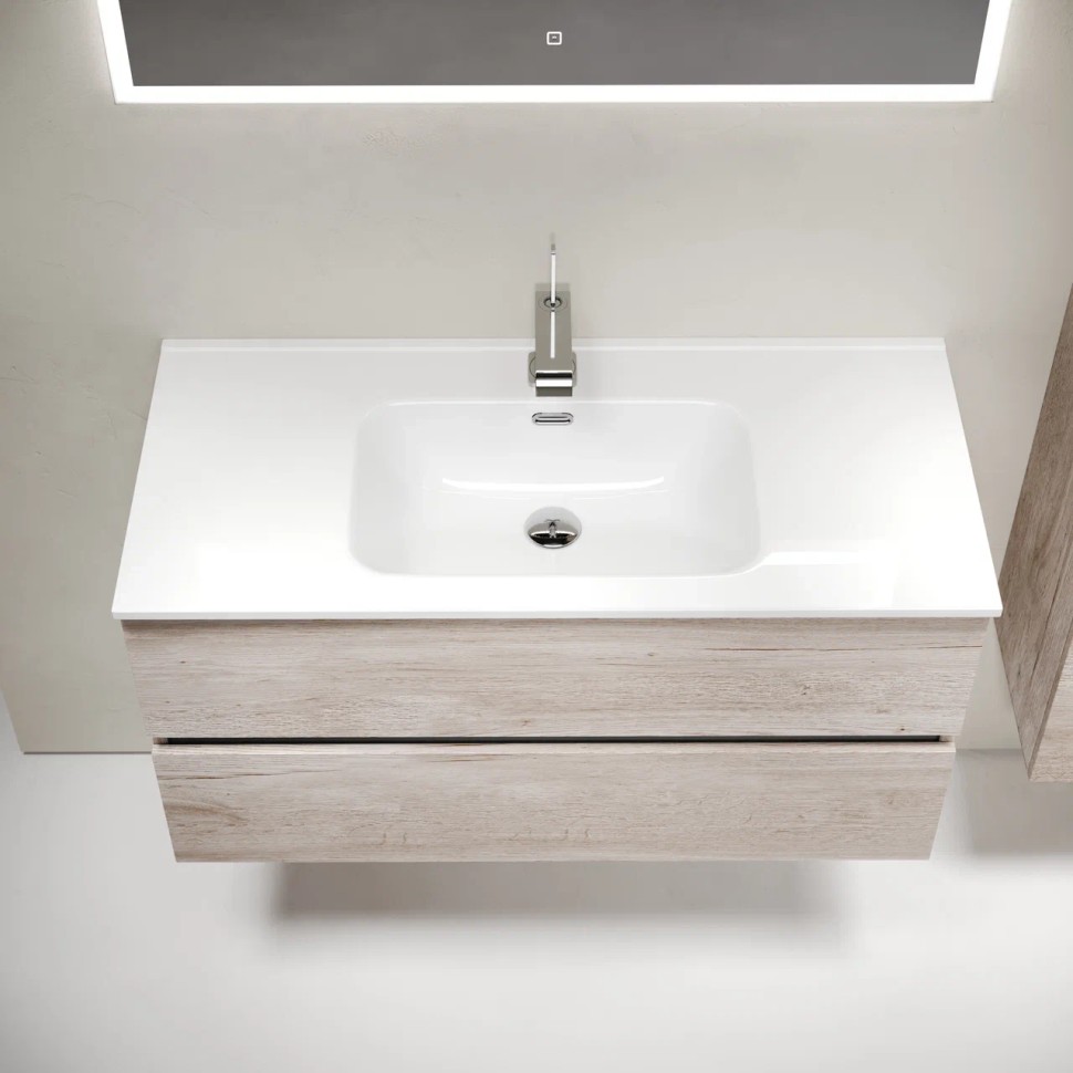 Тумба подвесная SANCOS Urban 990х450х550, c двумя ящиками оснащенными доводчиками, дуб галифакс натуральный , арт. UR100EG