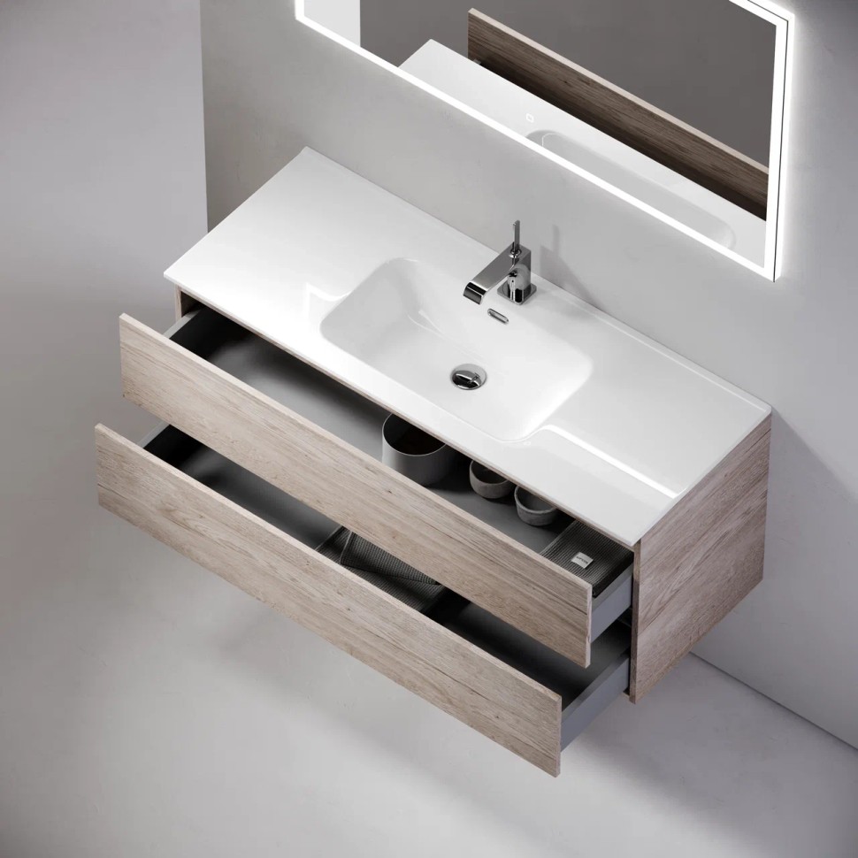 Тумба подвесная SANCOS Urban 990х450х550, c двумя ящиками оснащенными доводчиками, дуб галифакс натуральный , арт. UR100EG