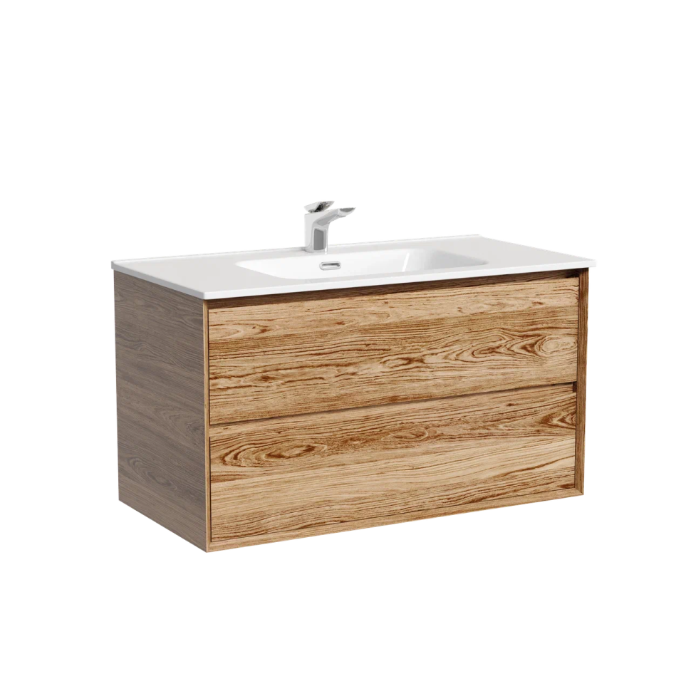 Тумба подвесная SANCOS Marmi 2.0 890х445х520 с двумя ящиками оснащенными доводчиками скрытого монтажа, дуб чарльстон, арт.MR2.090ECH