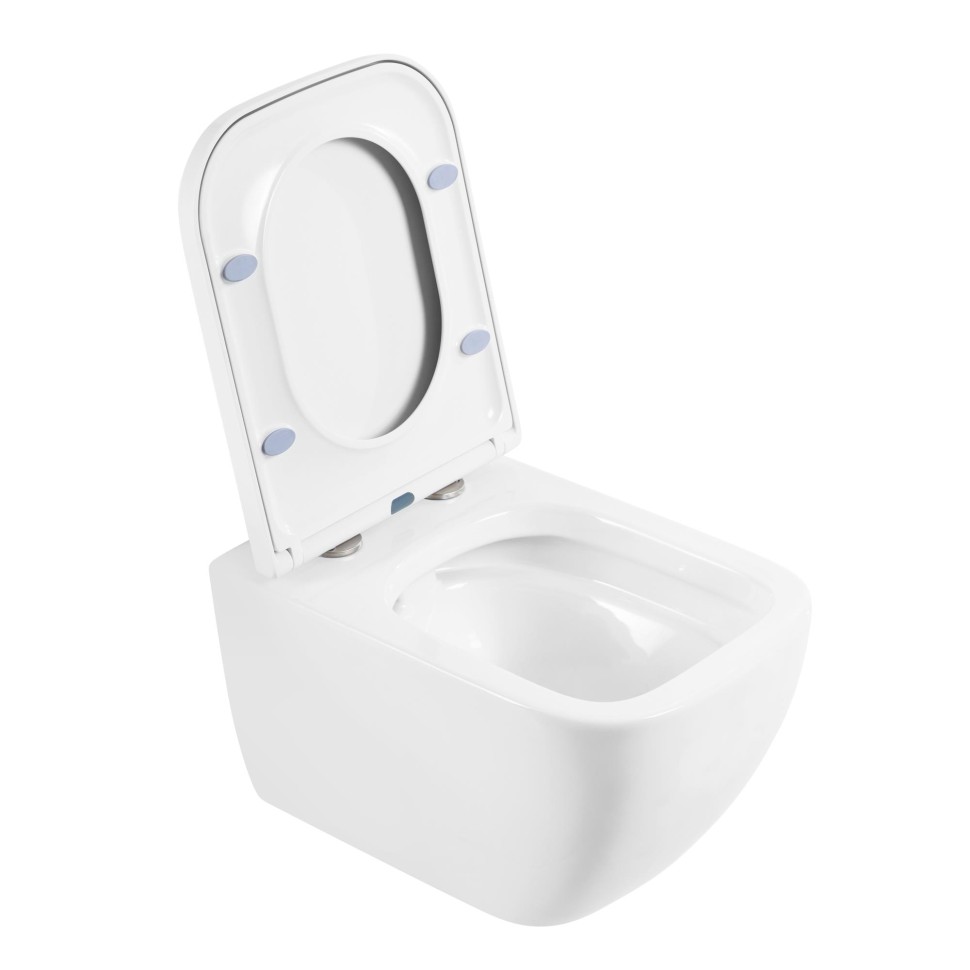 Унитаз подвесной безободковый c сиденьем BelBagno ALPINA BB10100CHR/SC