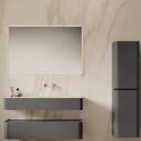 База под раковину Vincea  Caprise 1200 подвесная, 1 выкатной ящик soft close, серый матовый