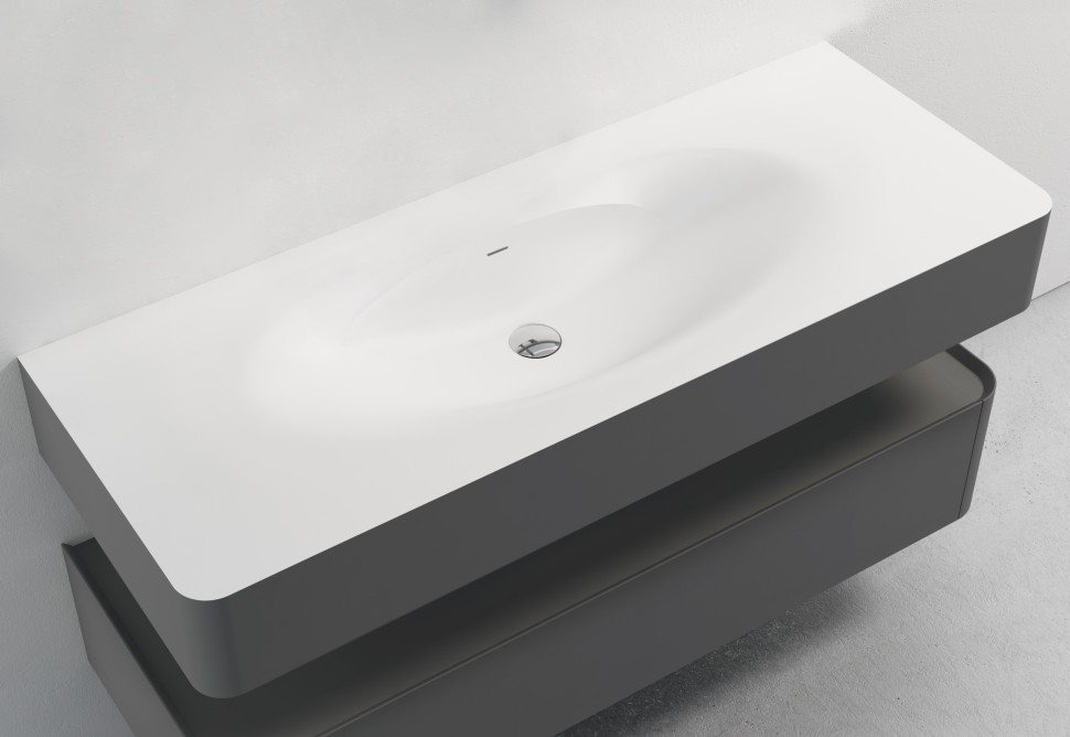 База под раковину Vincea  Caprise 1200 подвесная, 1 выкатной ящик soft close, серый матовый