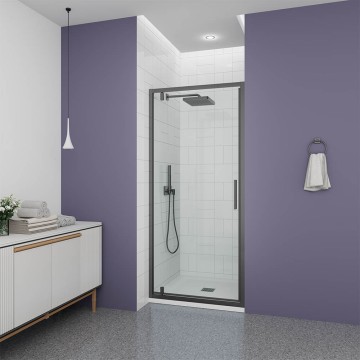 Душевая дверь Veconi Ottimo P30 GR, 900x1900, графит брашинг, стекло прозрачное