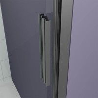 Душевая дверь Veconi Ottimo P30 GR, 900x1900, графит брашинг, стекло прозрачное